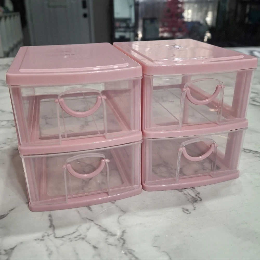 Mini Pink Stackable Storage Drawers